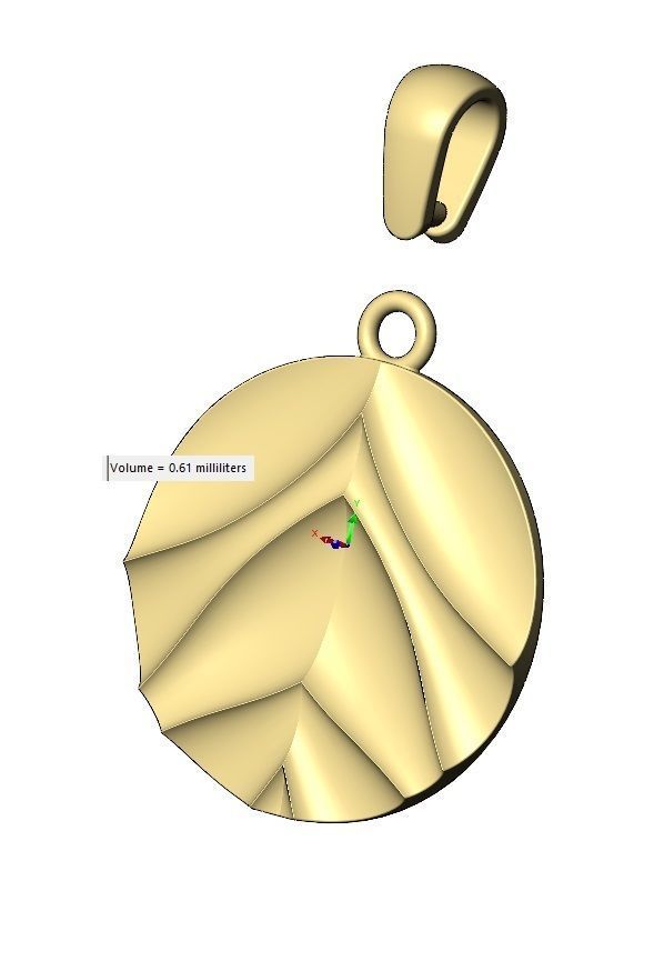 Concave abstract dome wave pattern pendant charm 3D print model_14
