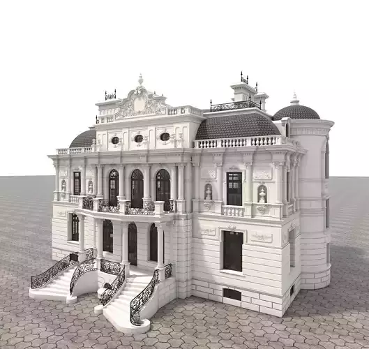 Classic European style Villa 2 3D model