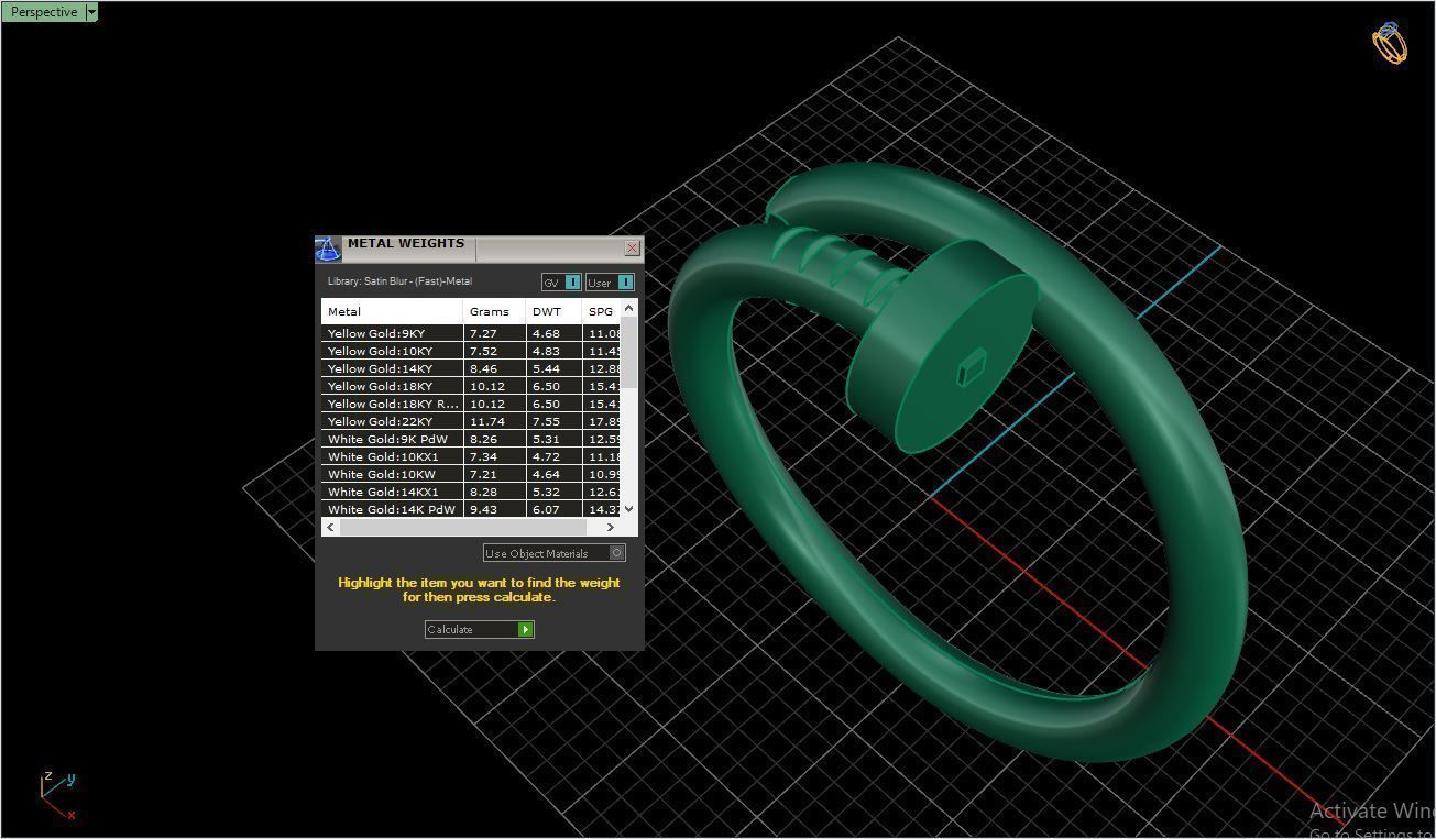 Ring M98 Women ring Size 12 5 US 3D print model_10