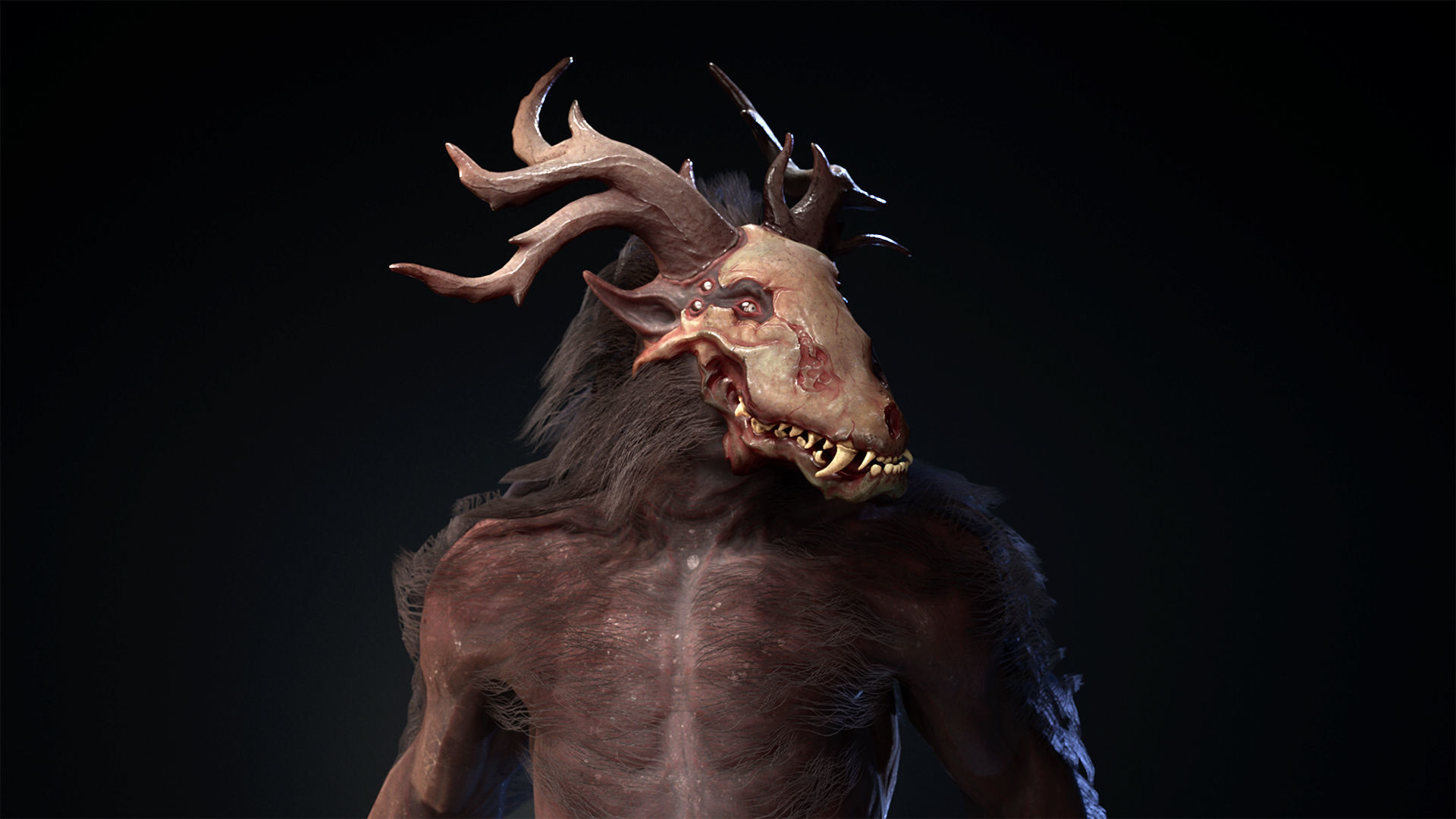 Forest Wendigo Low-poly 3D model_6