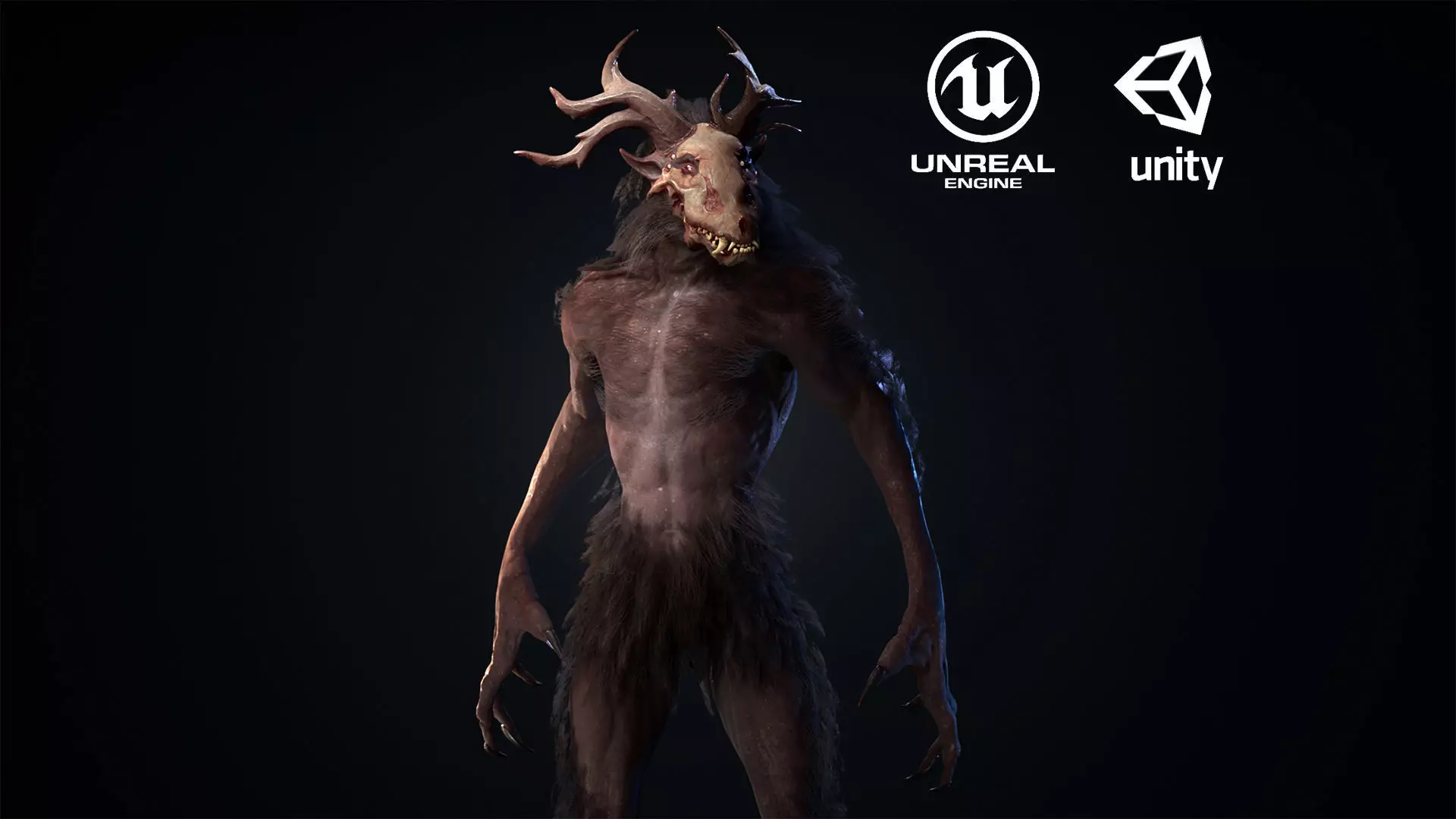 Forest Wendigo Low-poly 3D model_0