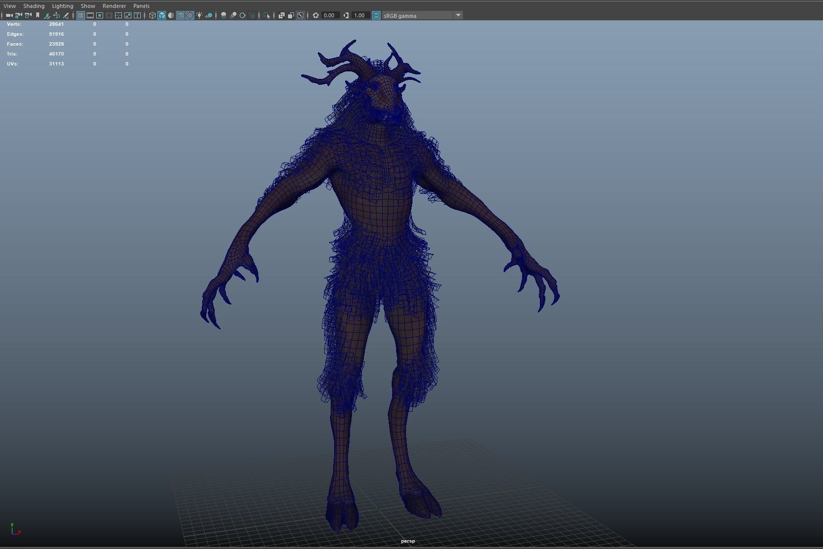 Forest Wendigo Low-poly 3D model_18