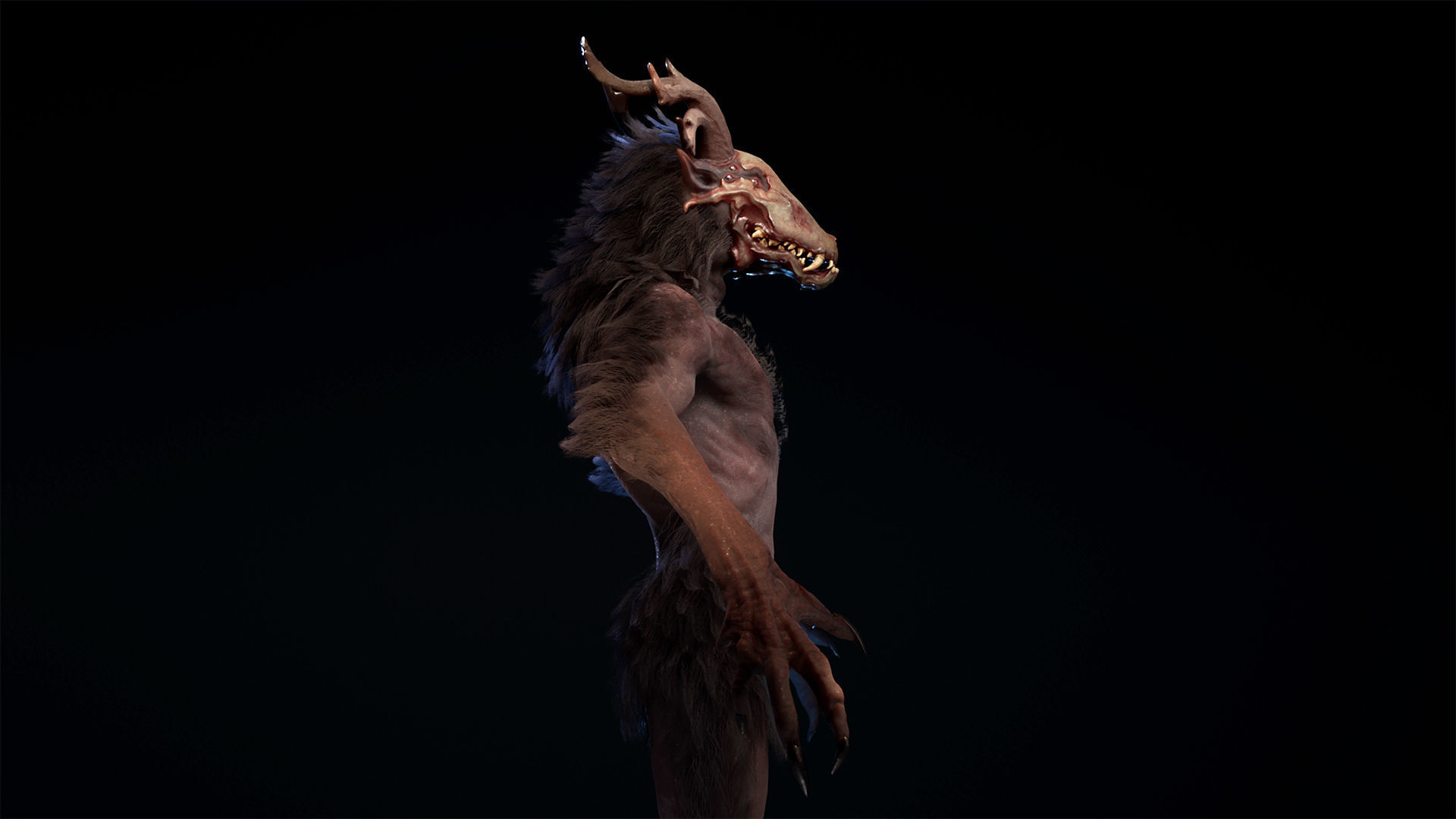 Forest Wendigo Low-poly 3D model_11