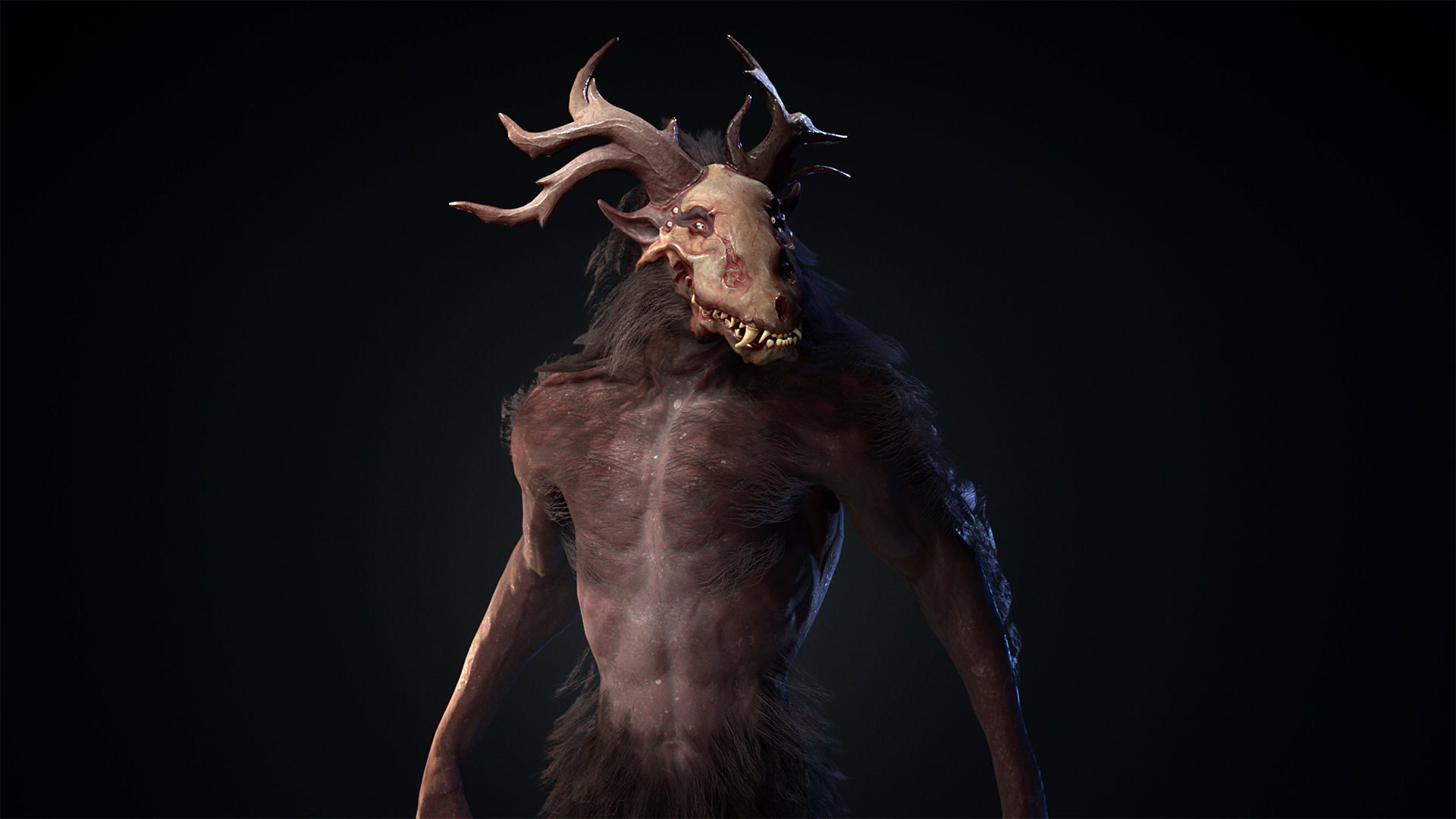 Forest Wendigo Low-poly 3D model_5
