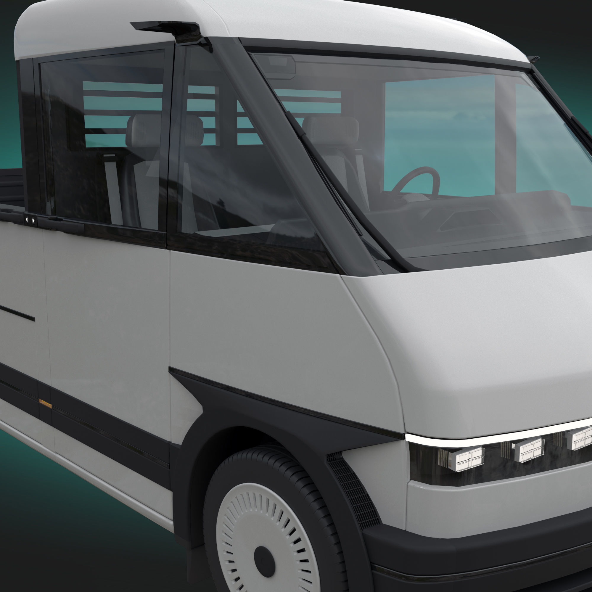 Generic EV Pickup truck 3D model_5