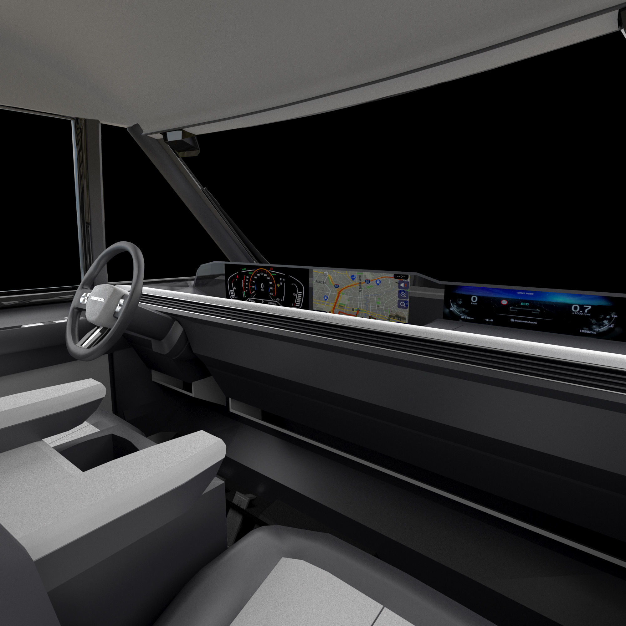 Generic EV Pickup truck 3D model_21