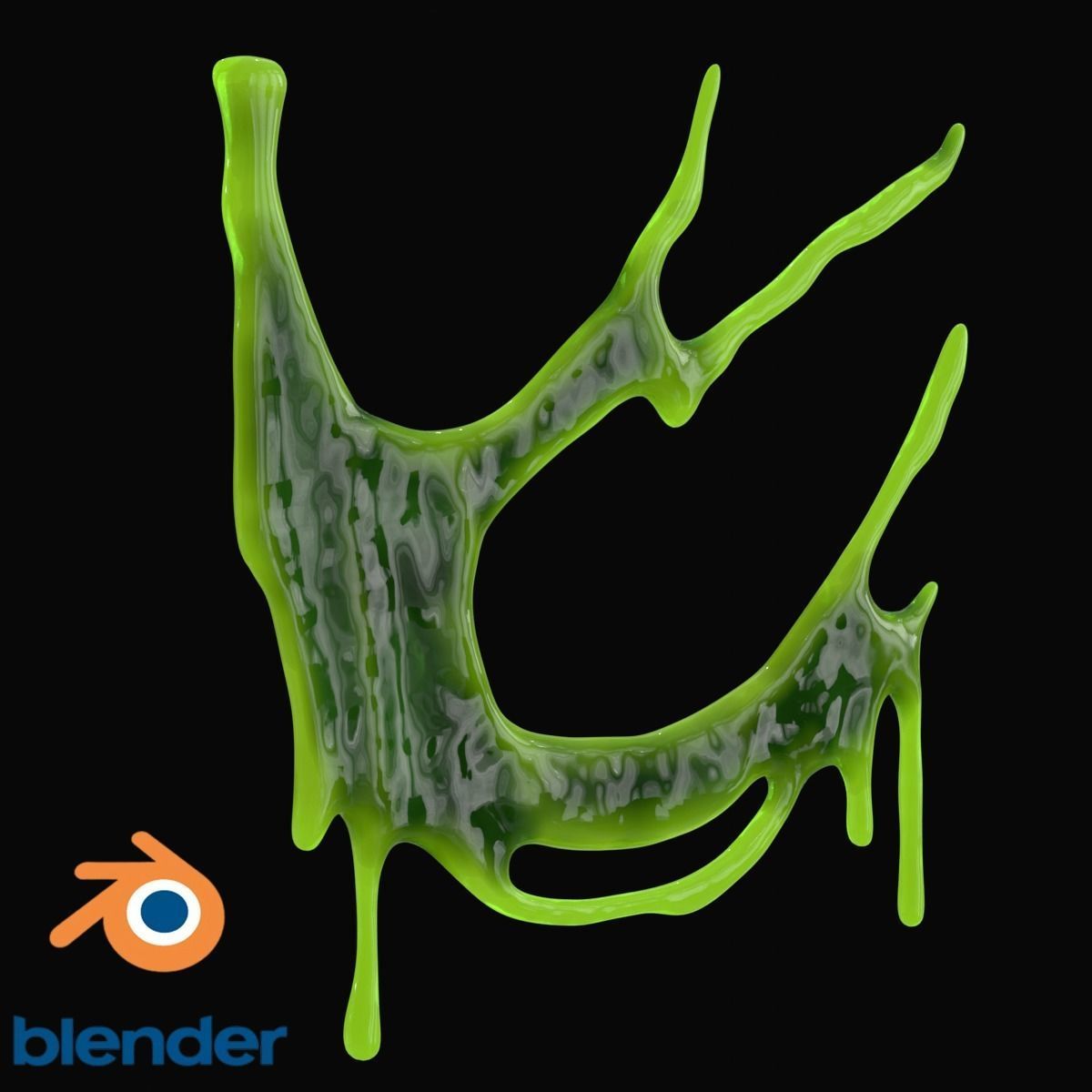 Green Slime v8 Low-poly 3D model_4