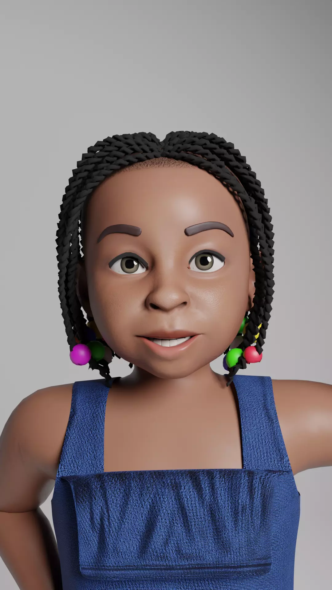 Young African Girl 3D model