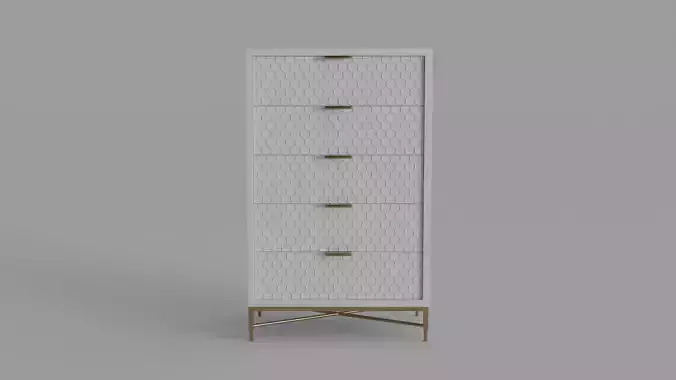 Origins by Alpine Mahogany Solids White Pearl Chest 6400-05 3D model
