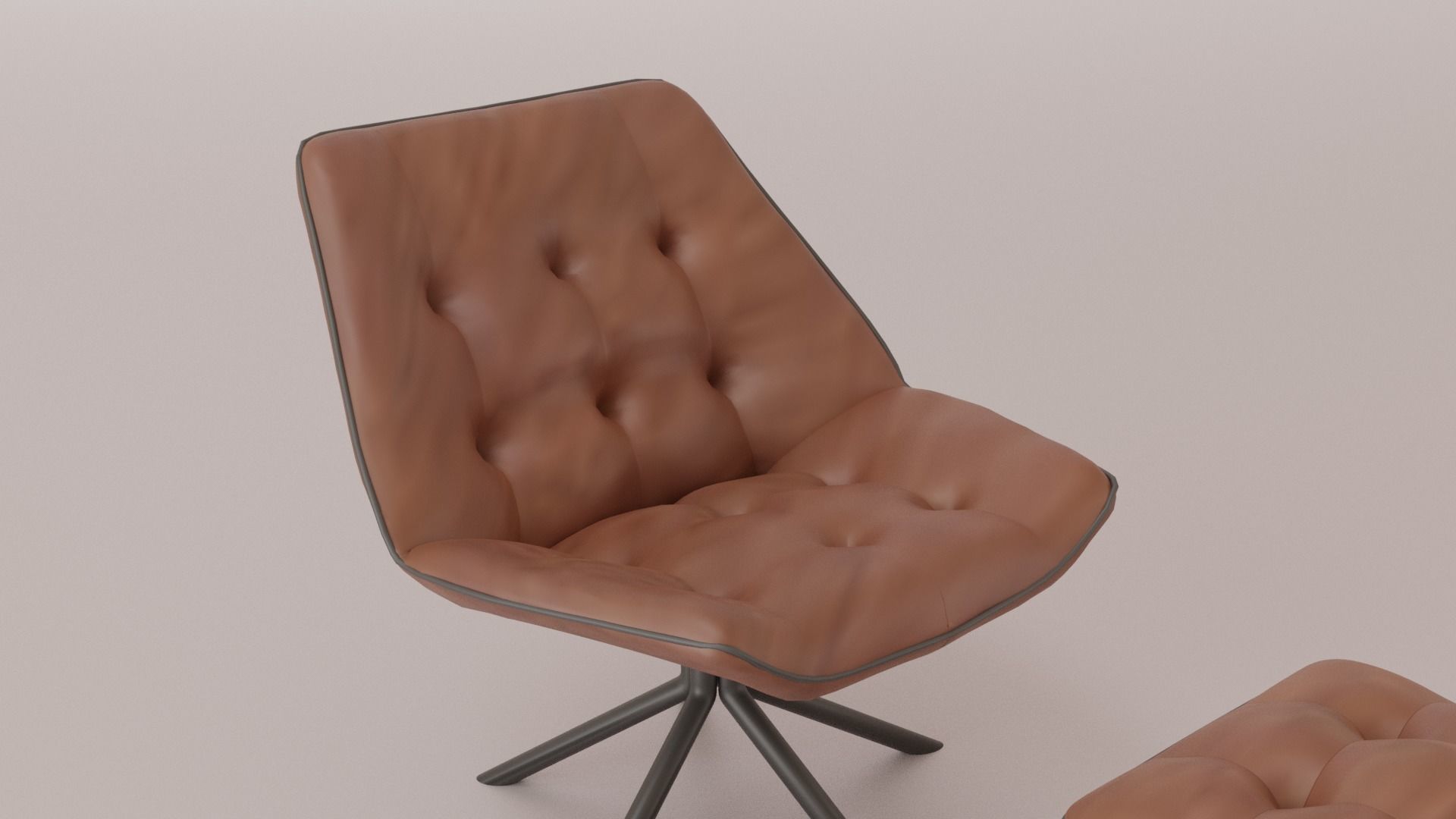 Leather Swivel Chair Low-poly 3D model_20