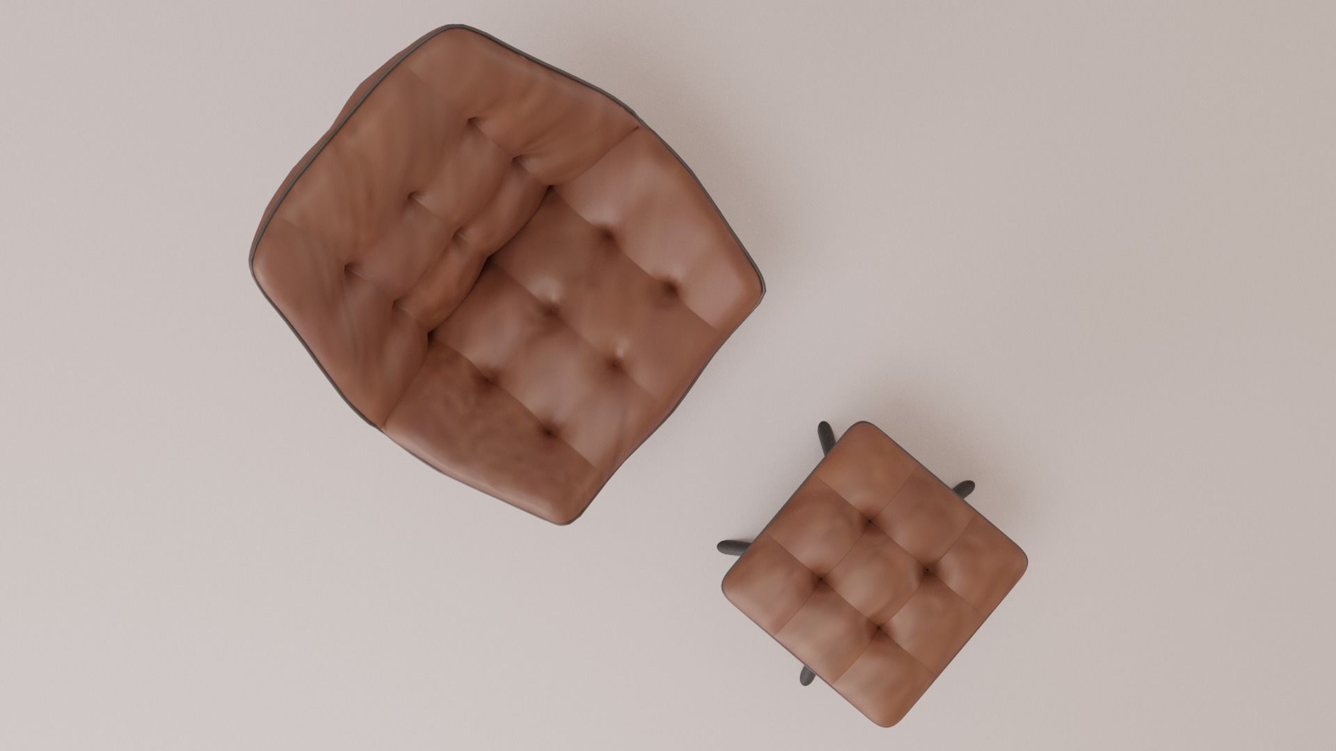 Leather Swivel Chair Low-poly 3D model_2