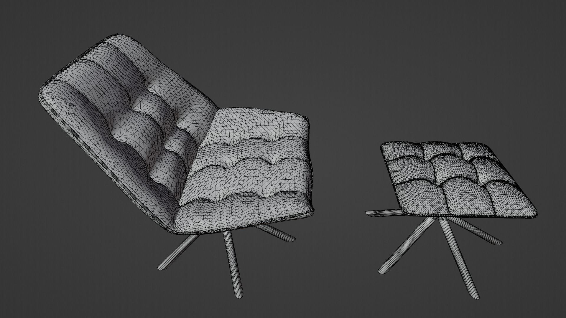 Leather Swivel Chair Low-poly 3D model_19