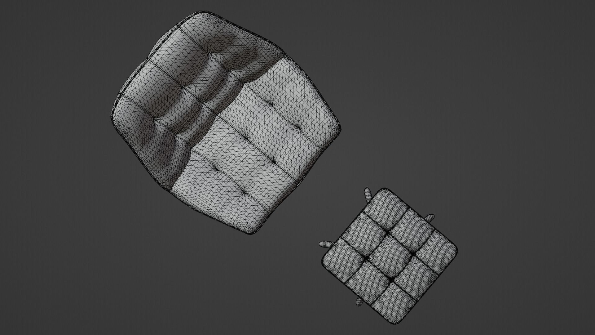 Leather Swivel Chair Low-poly 3D model_6