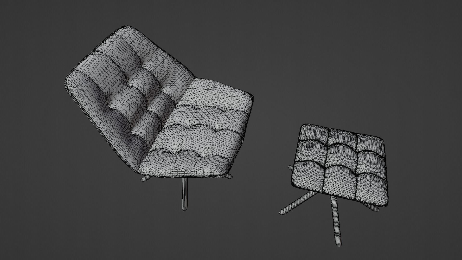 Leather Swivel Chair Low-poly 3D model_17