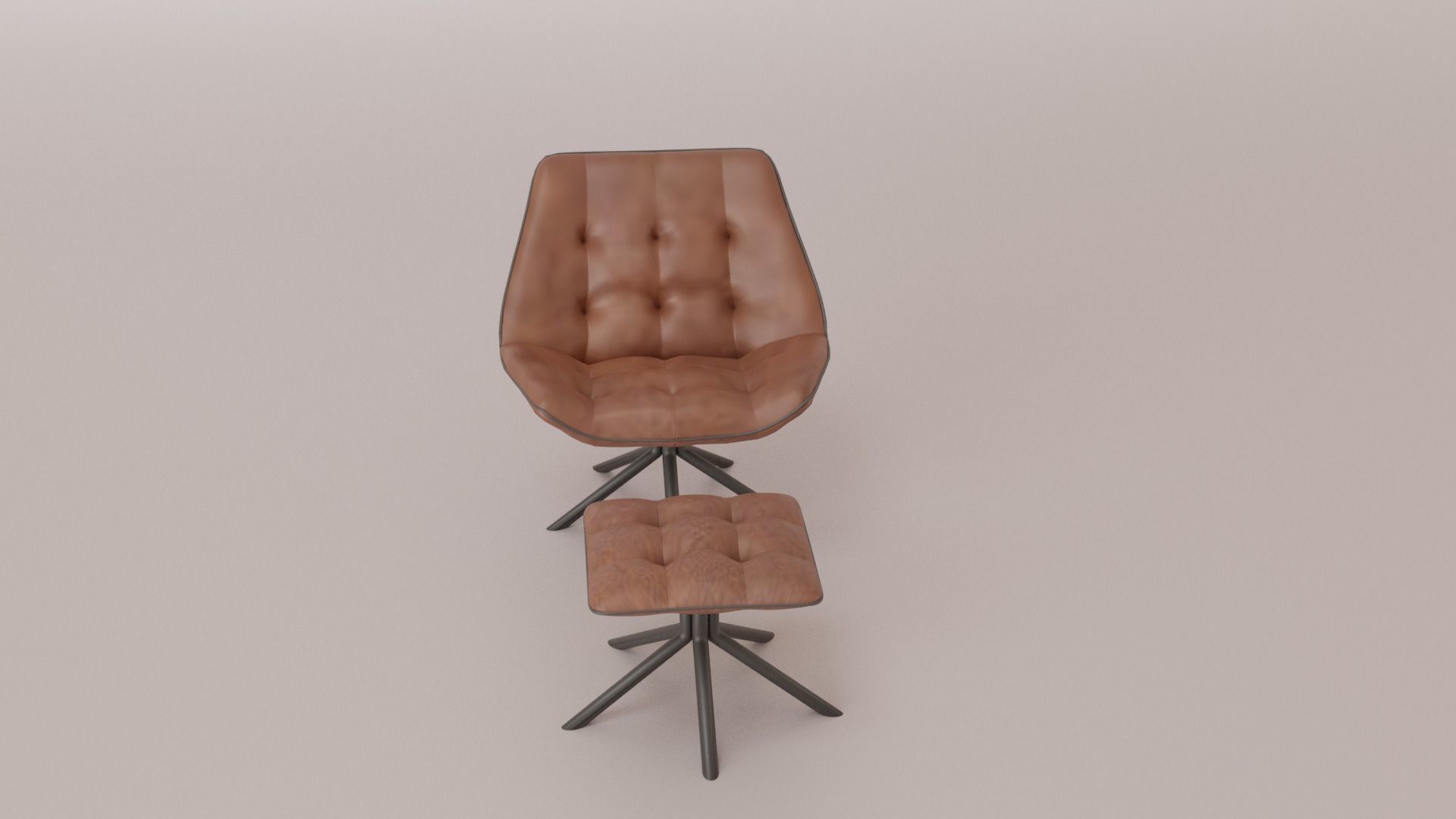 Leather Swivel Chair Low-poly 3D model_16