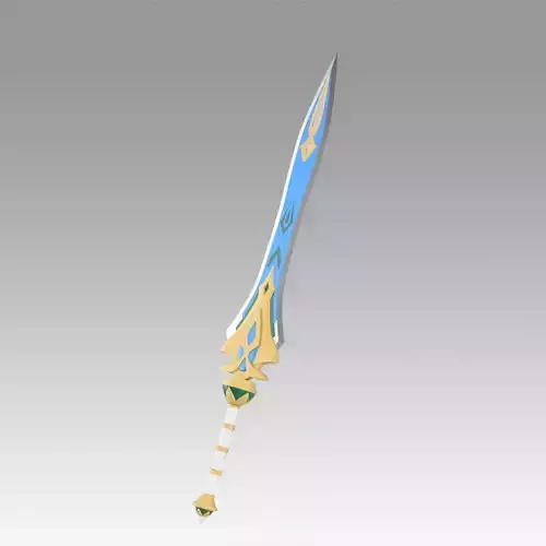 Genshin Impact Makhaira Aquamarine Cosplay Weapon Prop