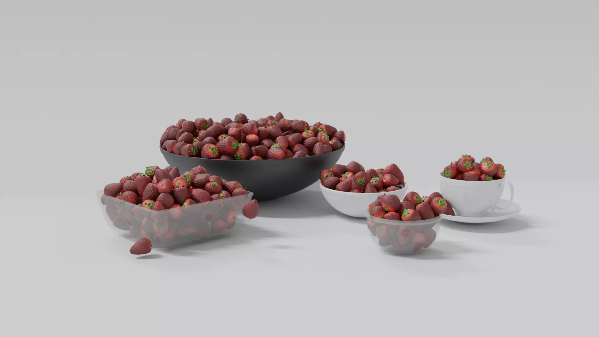 Strawberries in Bowl 3D model_0