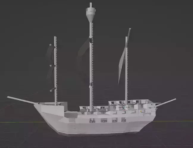 Brig low poly Low-poly 3D model