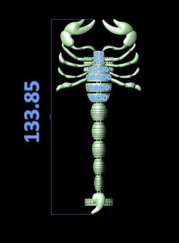 Mechanical Scorpion Ring 3D print model_14