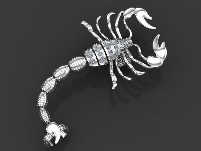 Mechanical Scorpion Ring 3D print model_9
