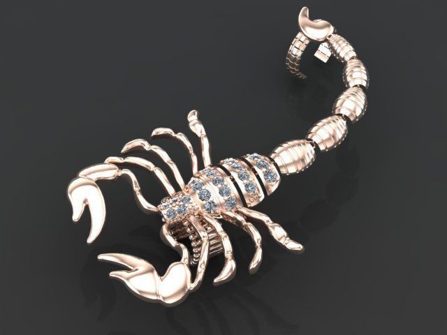 Mechanical Scorpion Ring 3D print model_2
