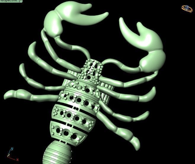 Mechanical Scorpion Ring 3D print model_19