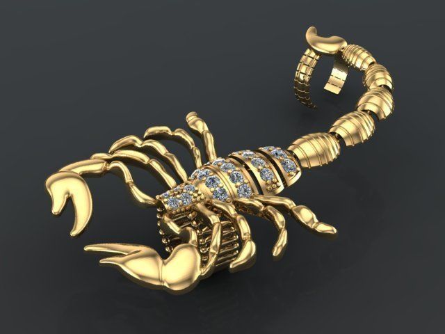 Mechanical Scorpion Ring 3D print model_5