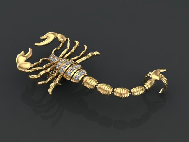 Mechanical Scorpion Ring 3D print model_6
