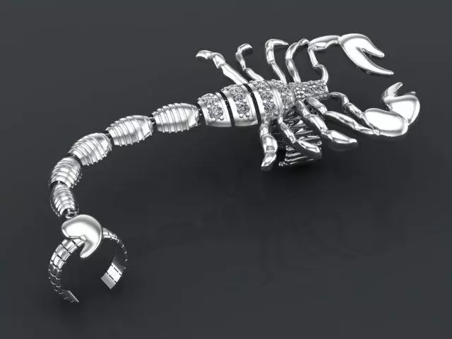 Mechanical Scorpion Ring 3D print model_0