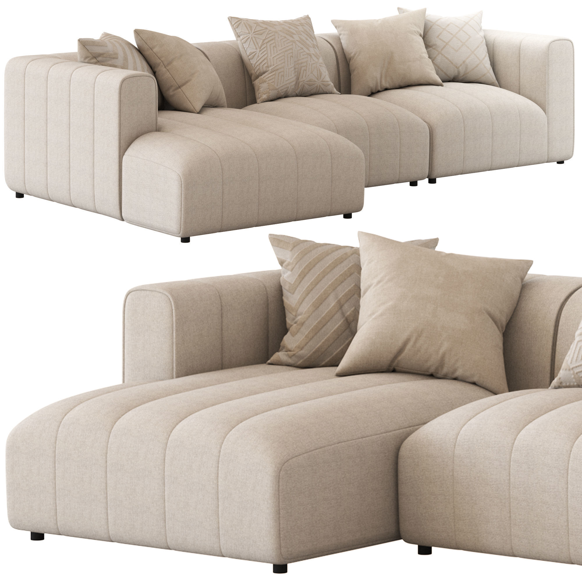 Coco Republic Oregon Modular Sofa1 3D model_2