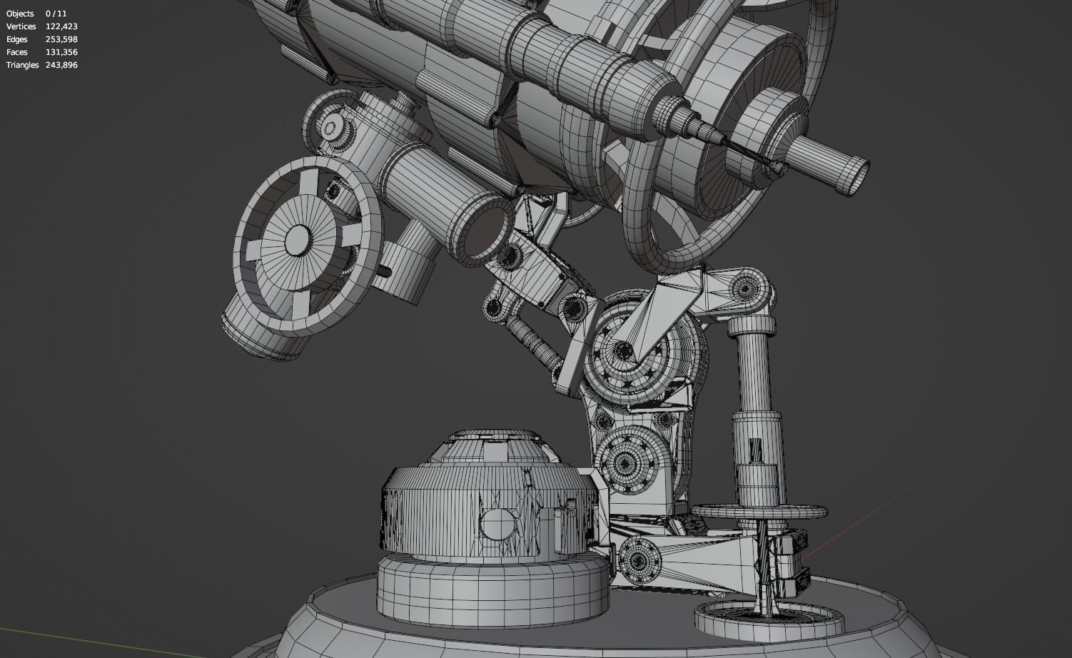 Astronomical Telescope - 4 - Untextured 3D model_20