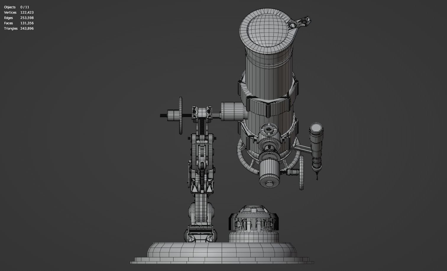 Astronomical Telescope - 4 - Untextured 3D model_14