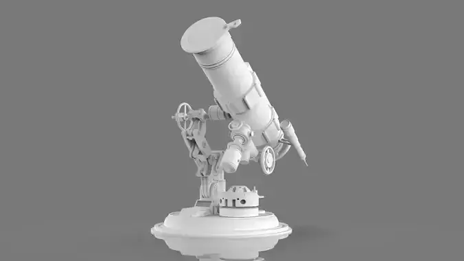 Astronomical Telescope - 4 - Untextured 3D model