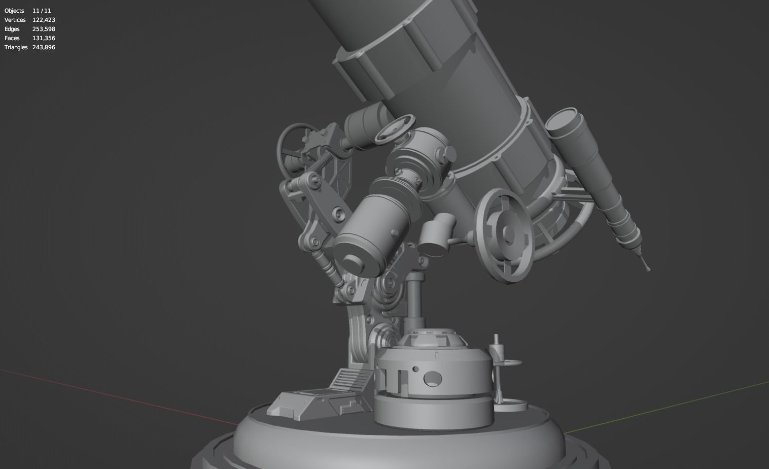 Astronomical Telescope - 4 - Untextured 3D model_8
