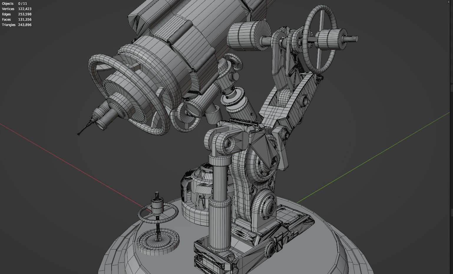 Astronomical Telescope - 4 - Untextured 3D model_22
