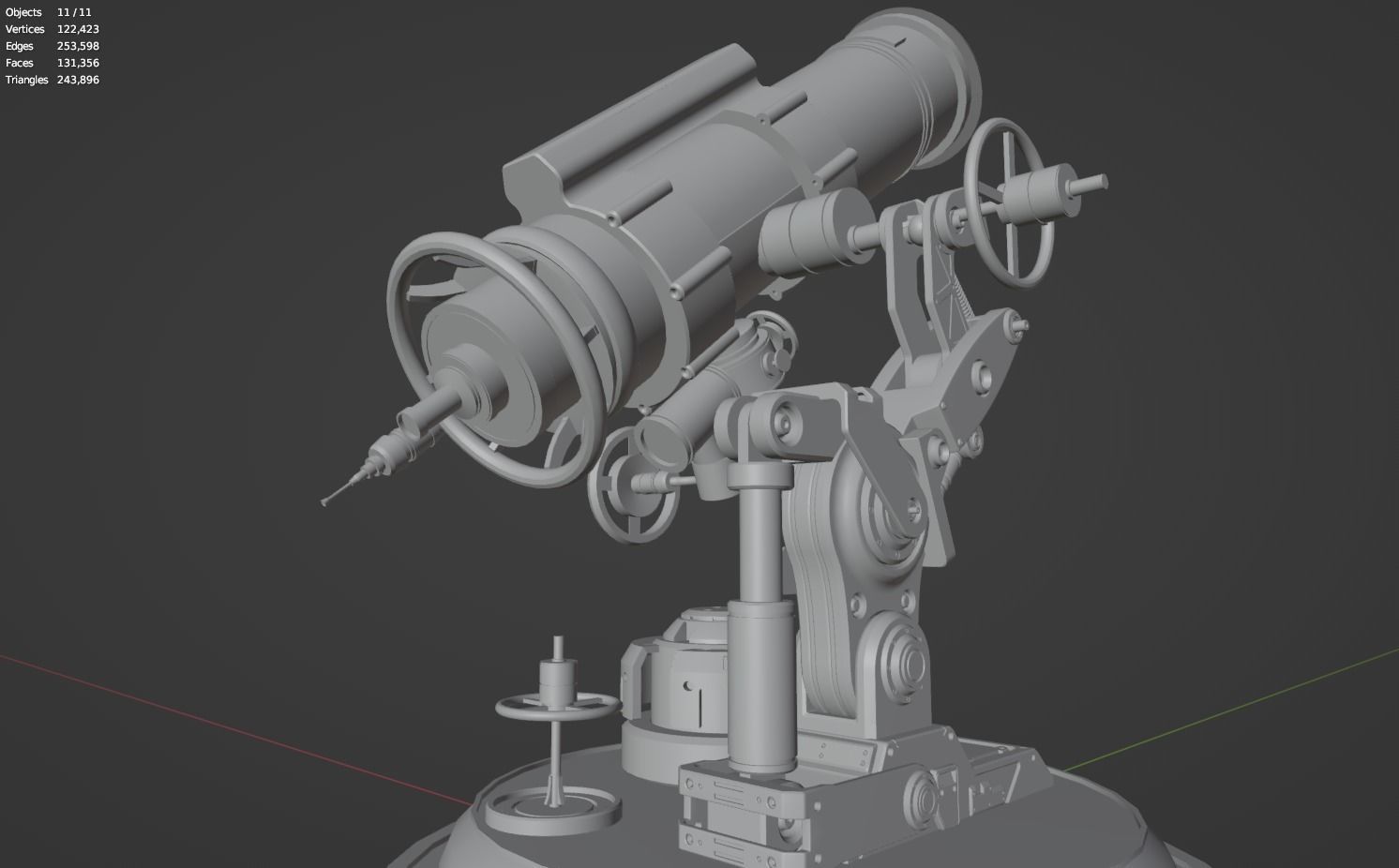 Astronomical Telescope - 4 - Untextured 3D model_10