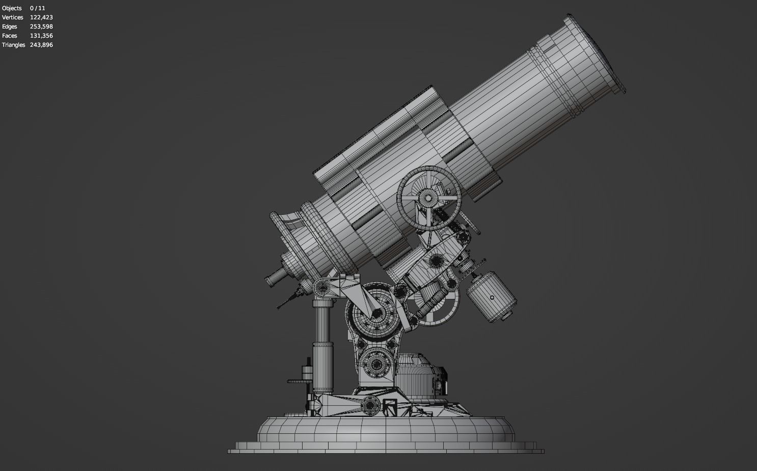 Astronomical Telescope - 4 - Untextured 3D model_19