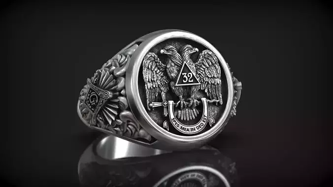 Heraldic Double Headed Eagle Freemasonry Symbols Signet 3D print model