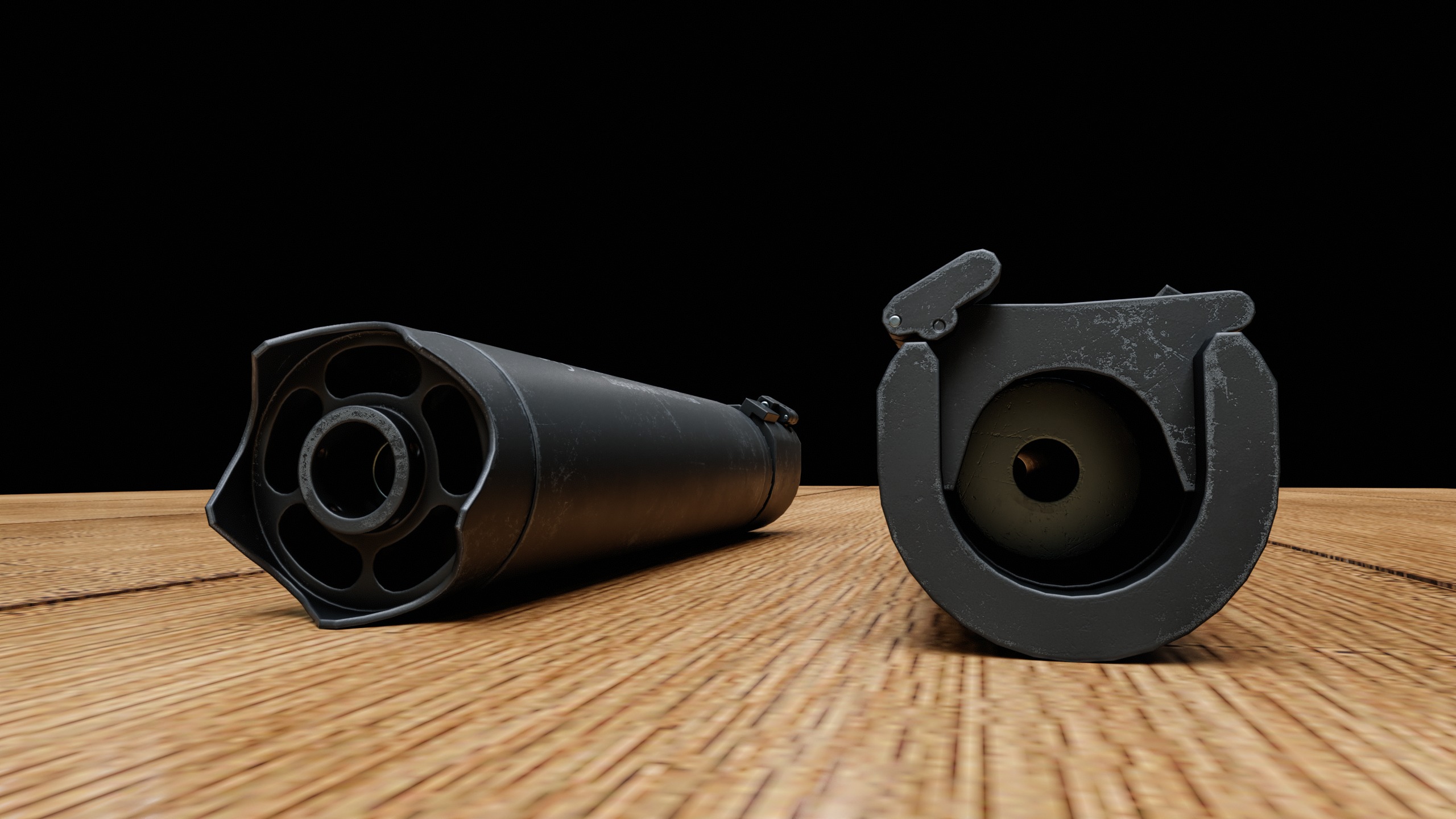 Rotex V suppressor Low-poly 3D model_4