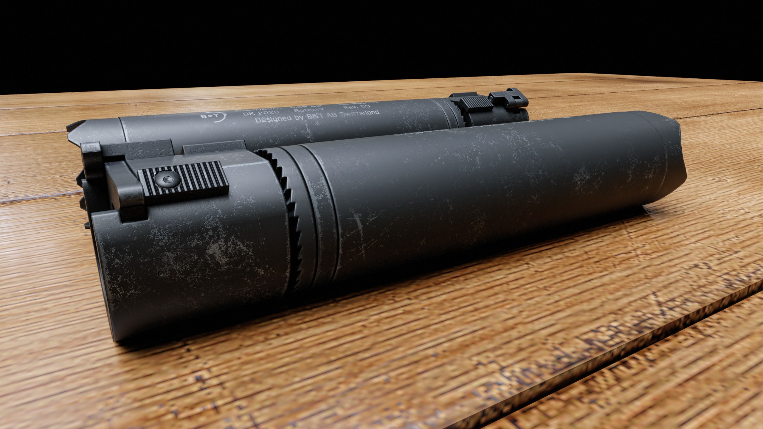 Rotex V suppressor Low-poly 3D model_2