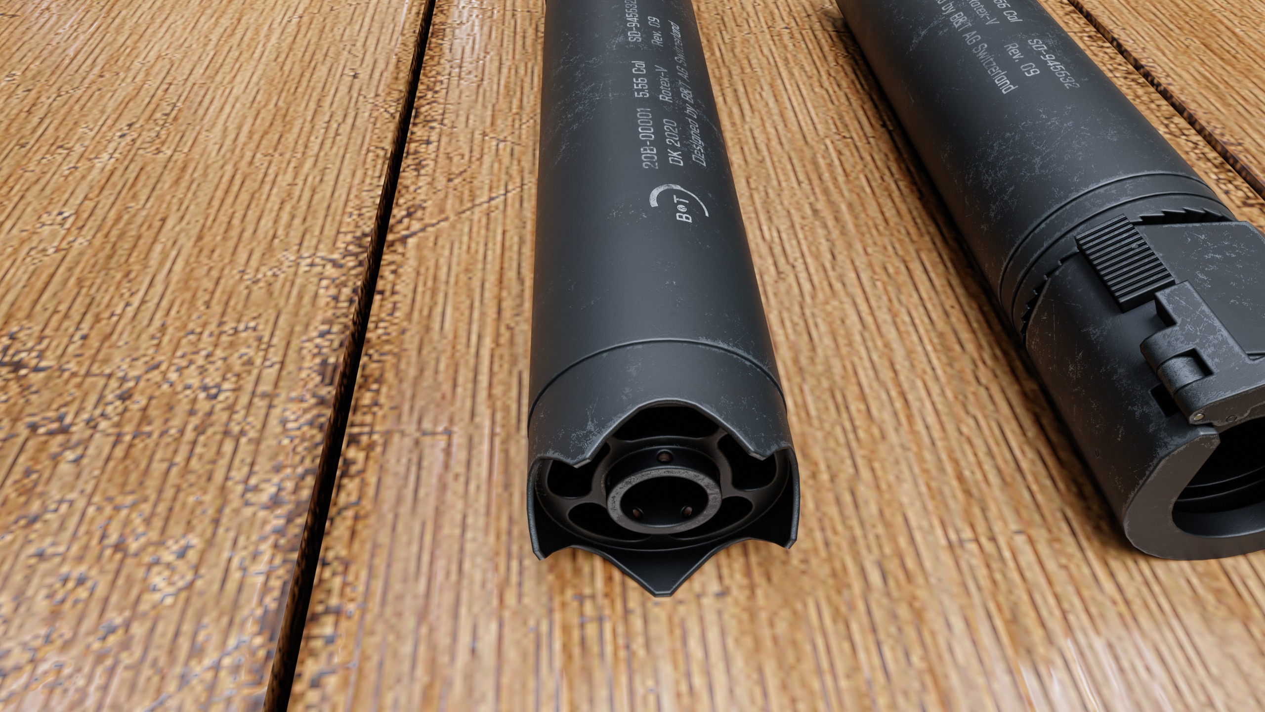 Rotex V suppressor Low-poly 3D model_5