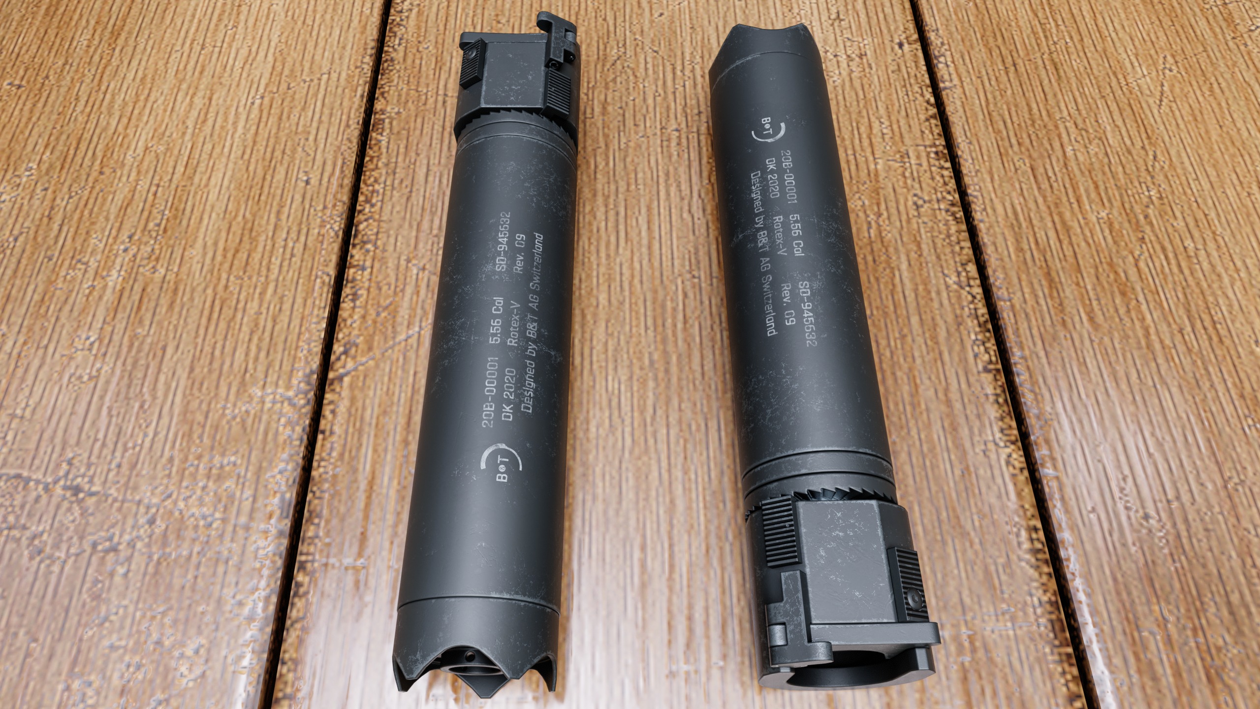 Rotex V suppressor Low-poly 3D model_6