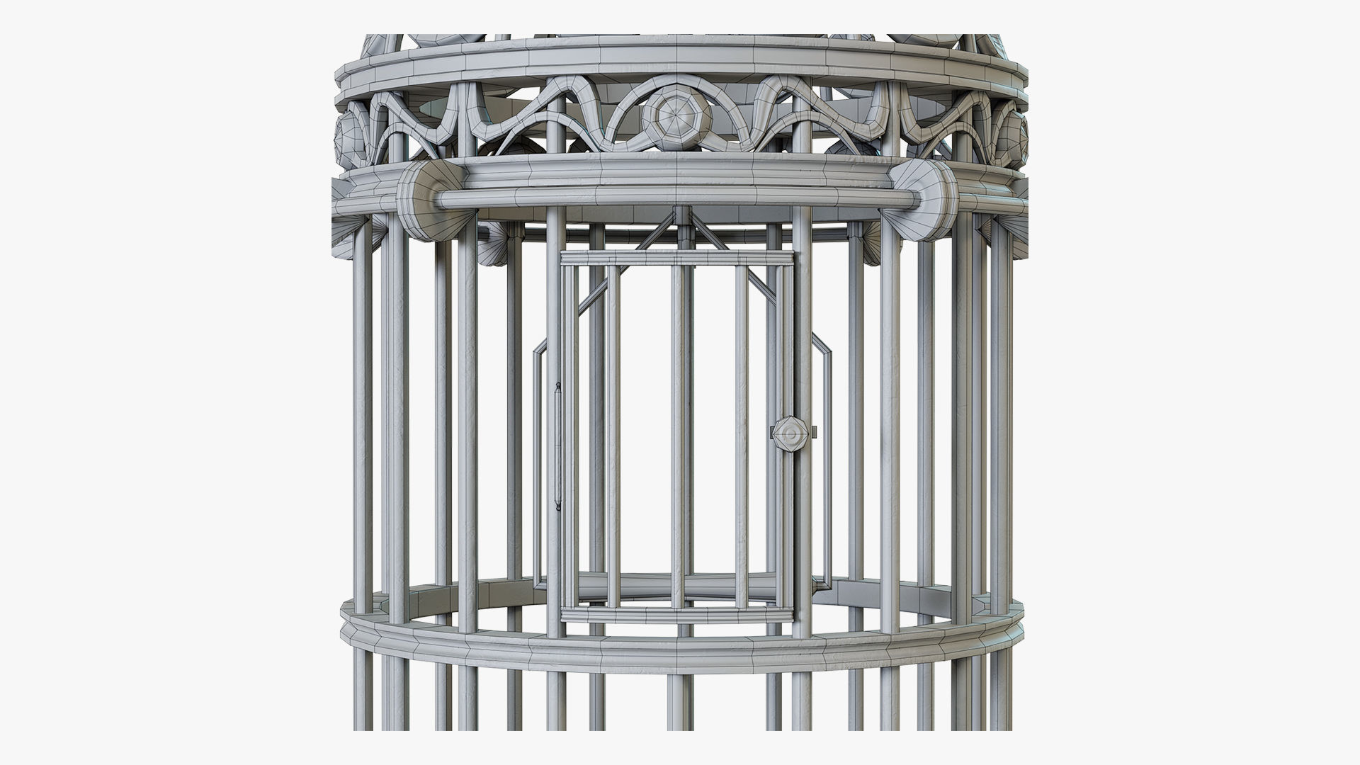 Birdcage Vintage Low-poly 3D model_10