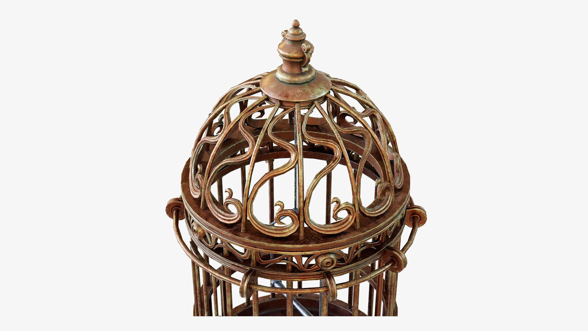 Birdcage Vintage Low-poly 3D model_4