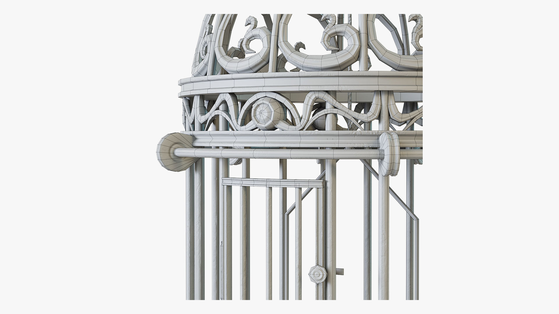 Birdcage Vintage Low-poly 3D model_11