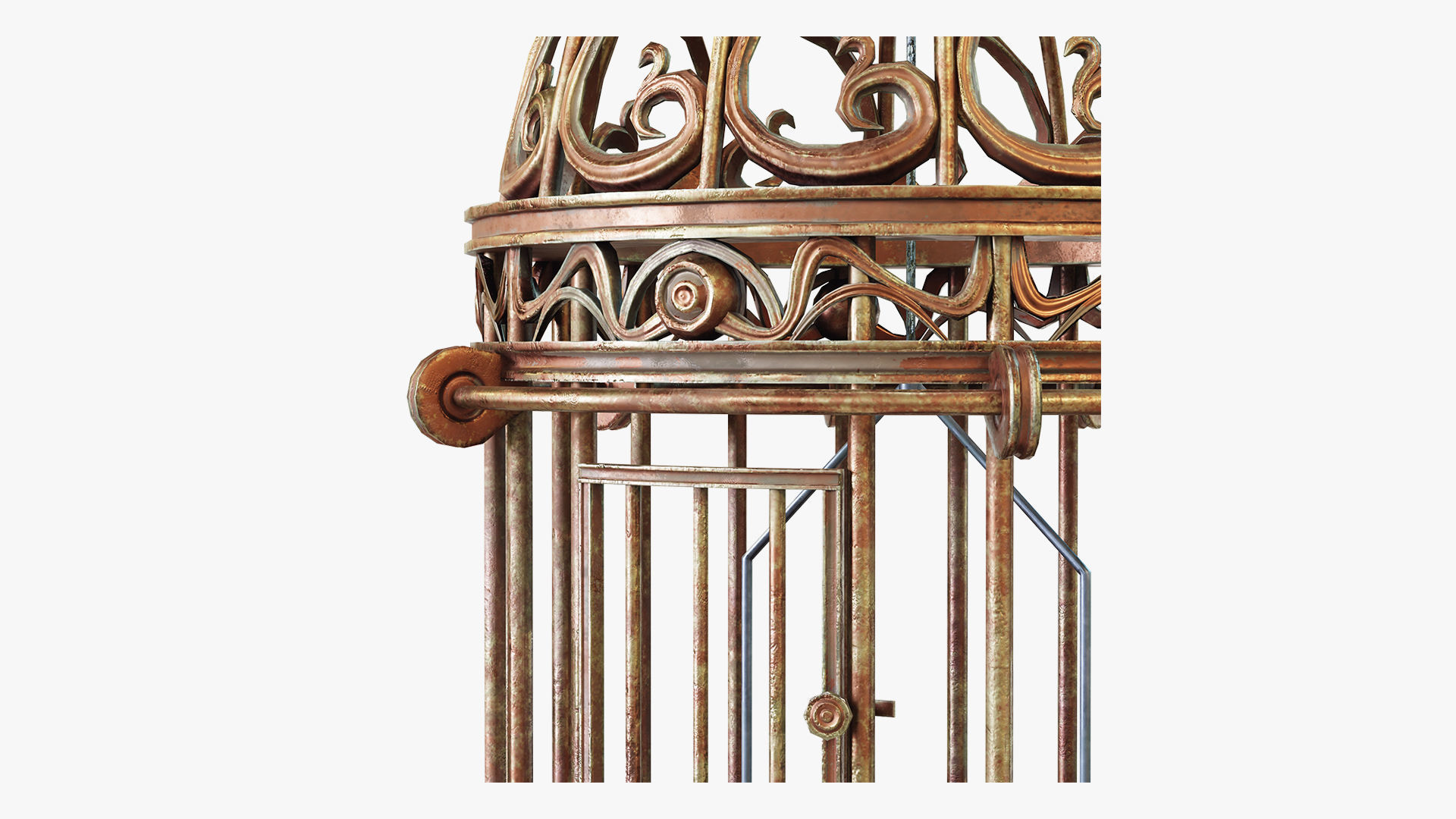 Birdcage Vintage Low-poly 3D model_6