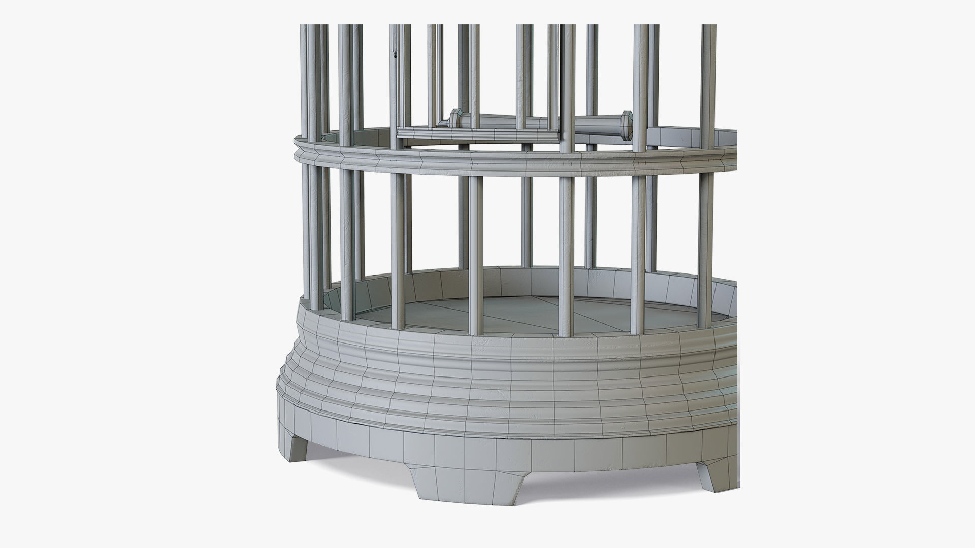 Birdcage Vintage Low-poly 3D model_12