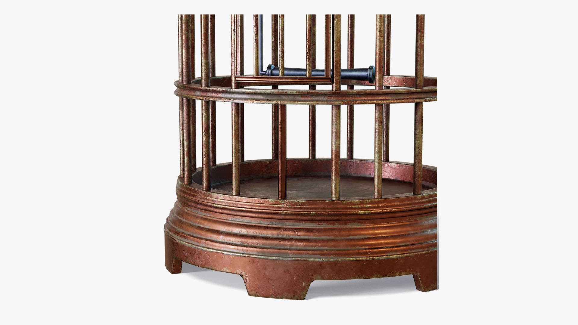 Birdcage Vintage Low-poly 3D model_7