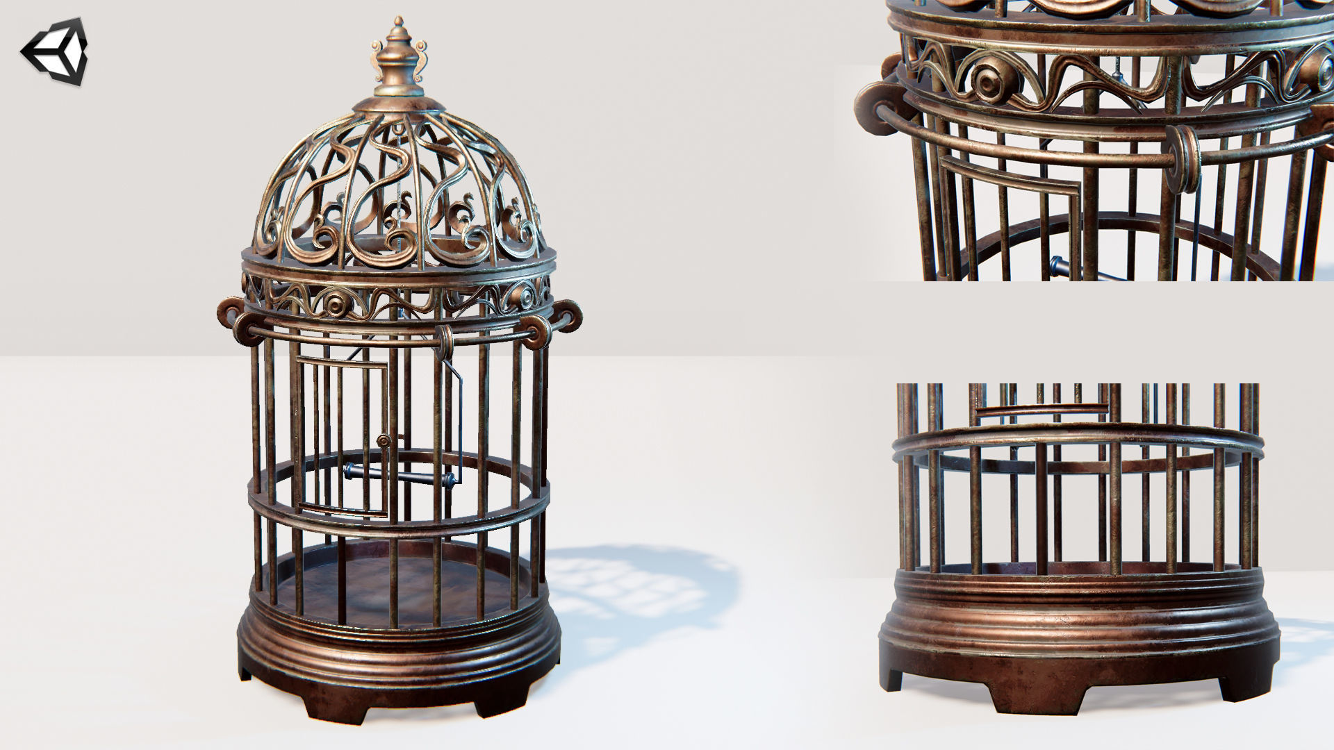 Birdcage Vintage Low-poly 3D model_15