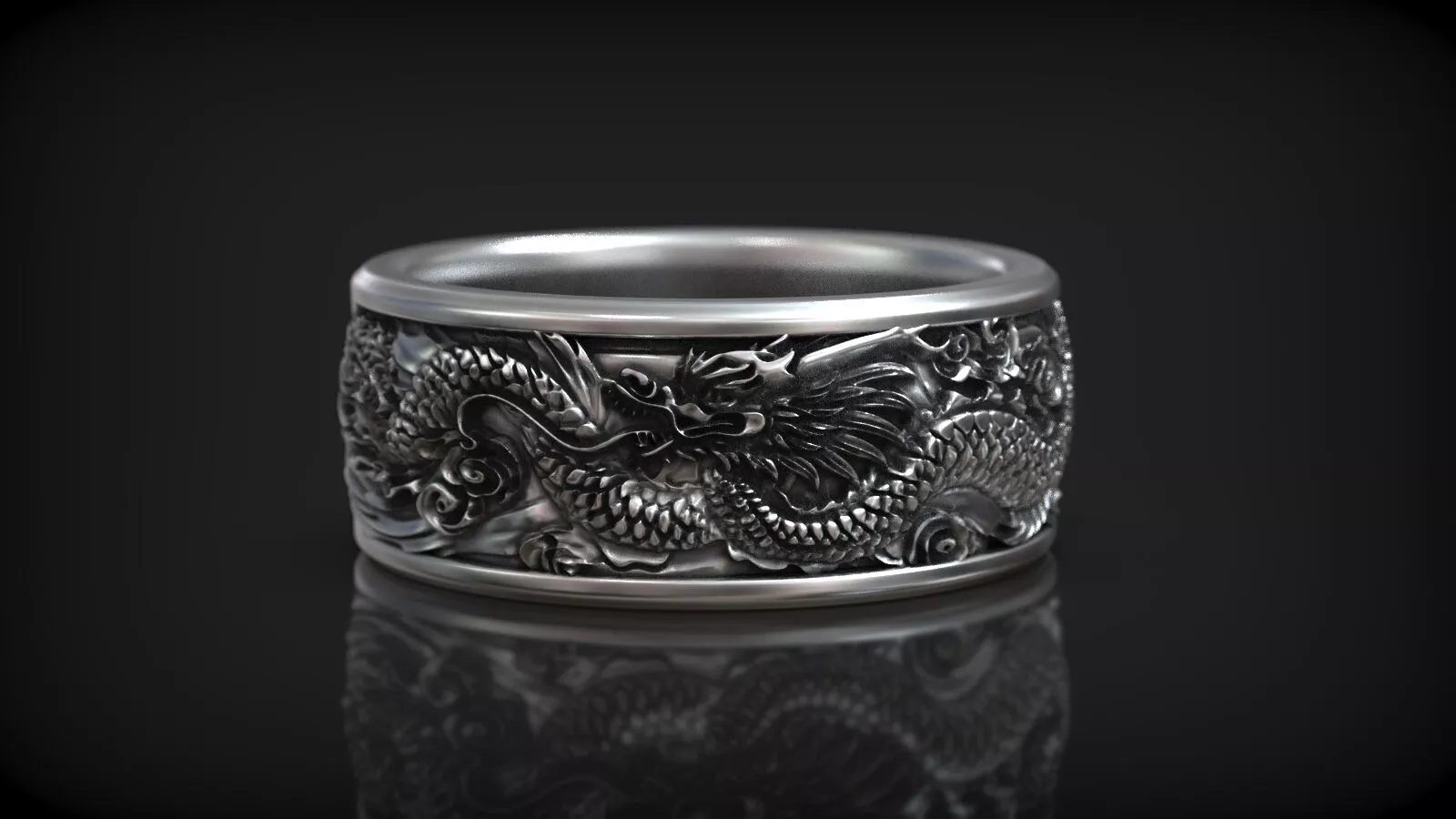 Japanese Folklore Dragon Long Body Traditional Ornament Ring Free 3D print model